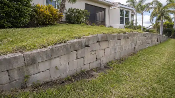 retaining works - before